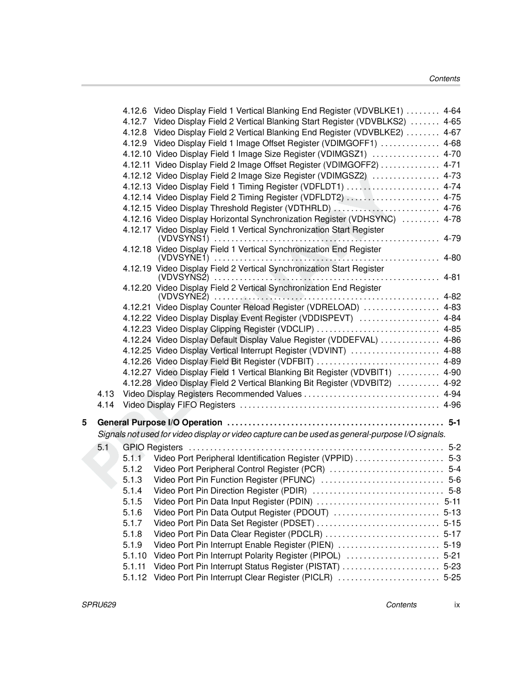 Texas Instruments TMS320C64x DSP manual VDVSYNE2, General Purpose I/O Operation 