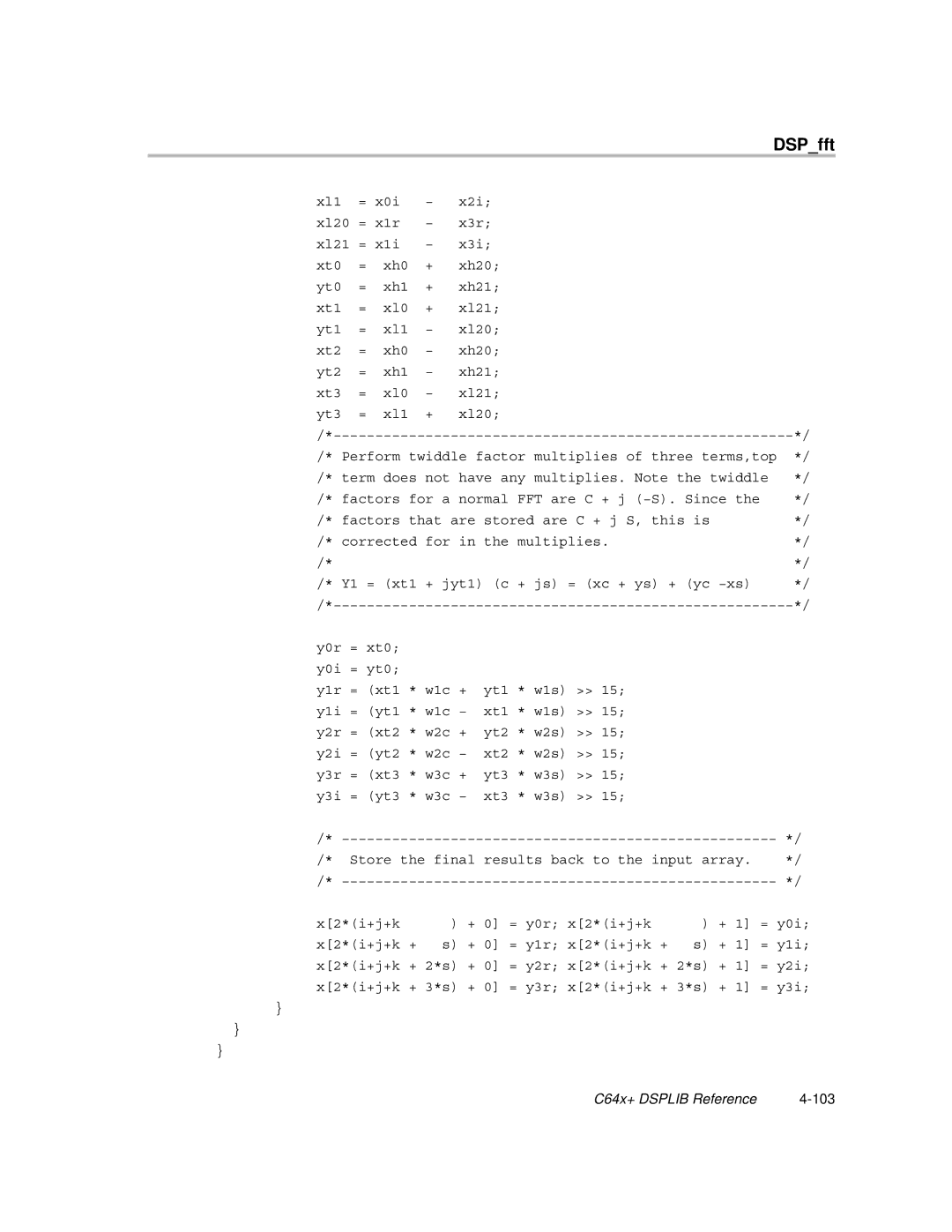 Texas Instruments TMS320C64X manual C64x+ Dsplib Reference 103 