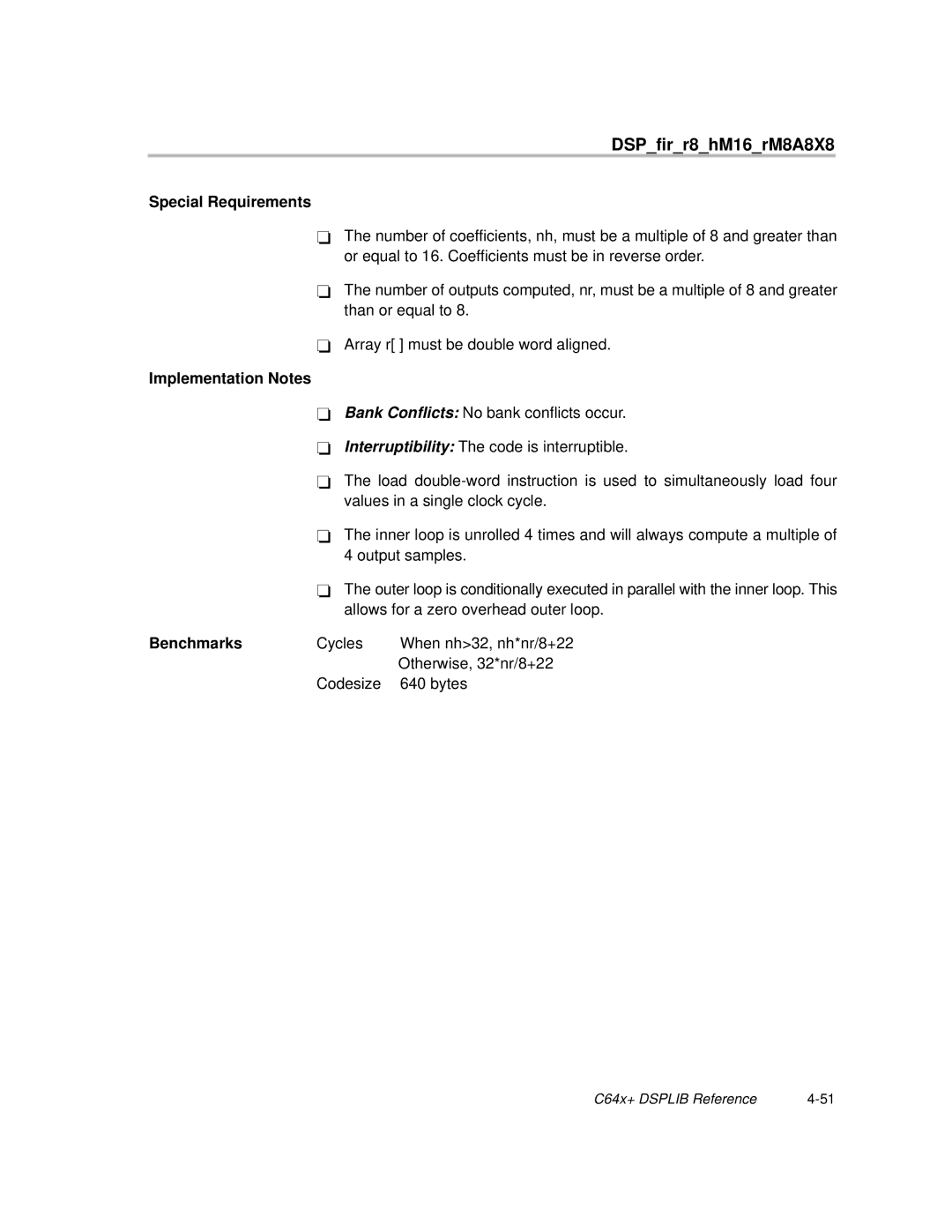 Texas Instruments TMS320C64X manual Special Requirements 