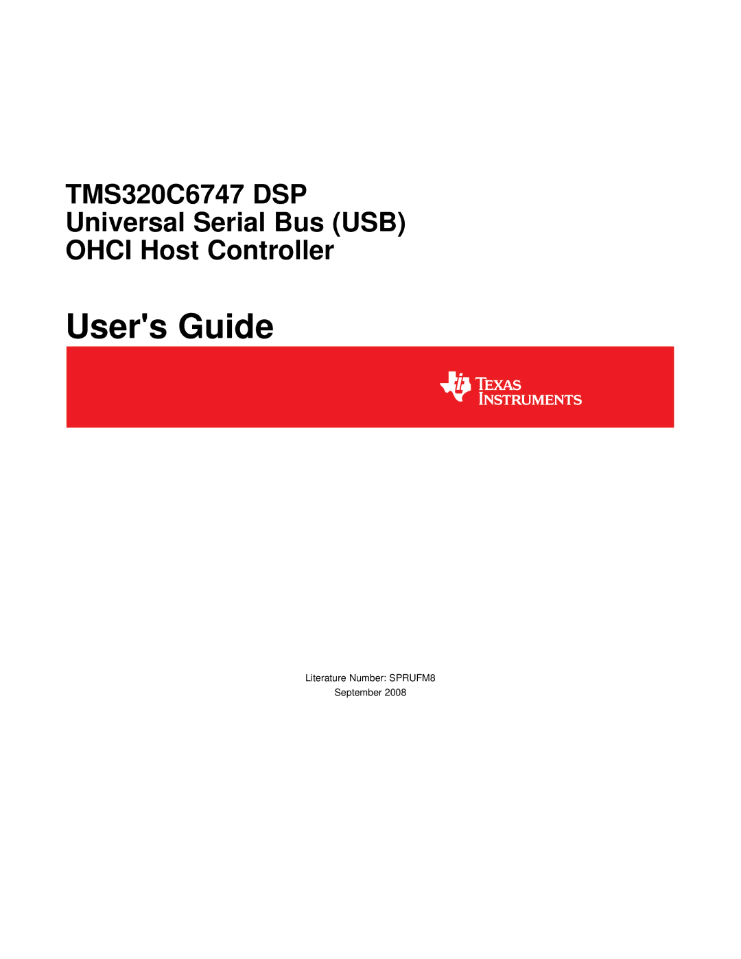 Texas Instruments TMS320C6747 DSP manual Users Guide, Literature Number SPRUFM8 September 