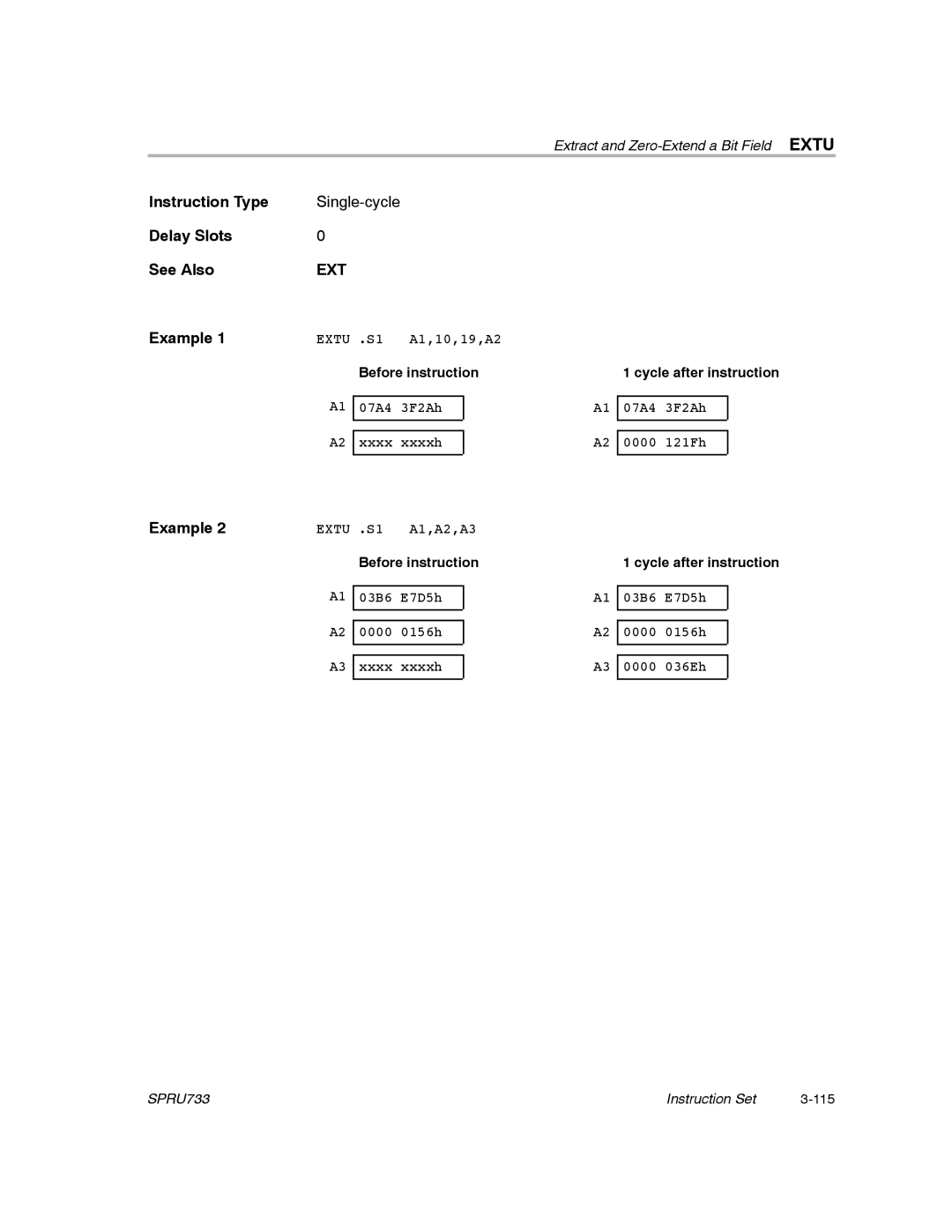 Texas Instruments TMS320C67X/C67X+ DSP manual Ext, Before instruction Cycle after instruction 