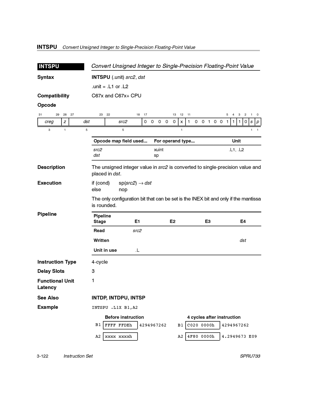 Texas Instruments TMS320C67X/C67X+ DSP manual Intspu, INTDP, INTDPU, Intsp 