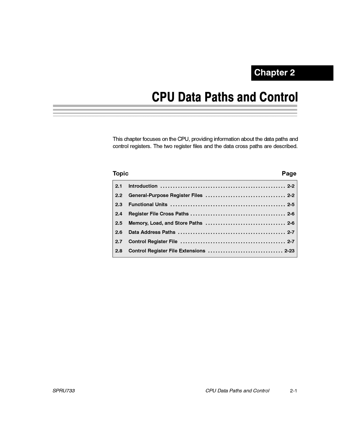 Texas Instruments TMS320C67X/C67X+ DSP manual CPU Data Paths and Control 