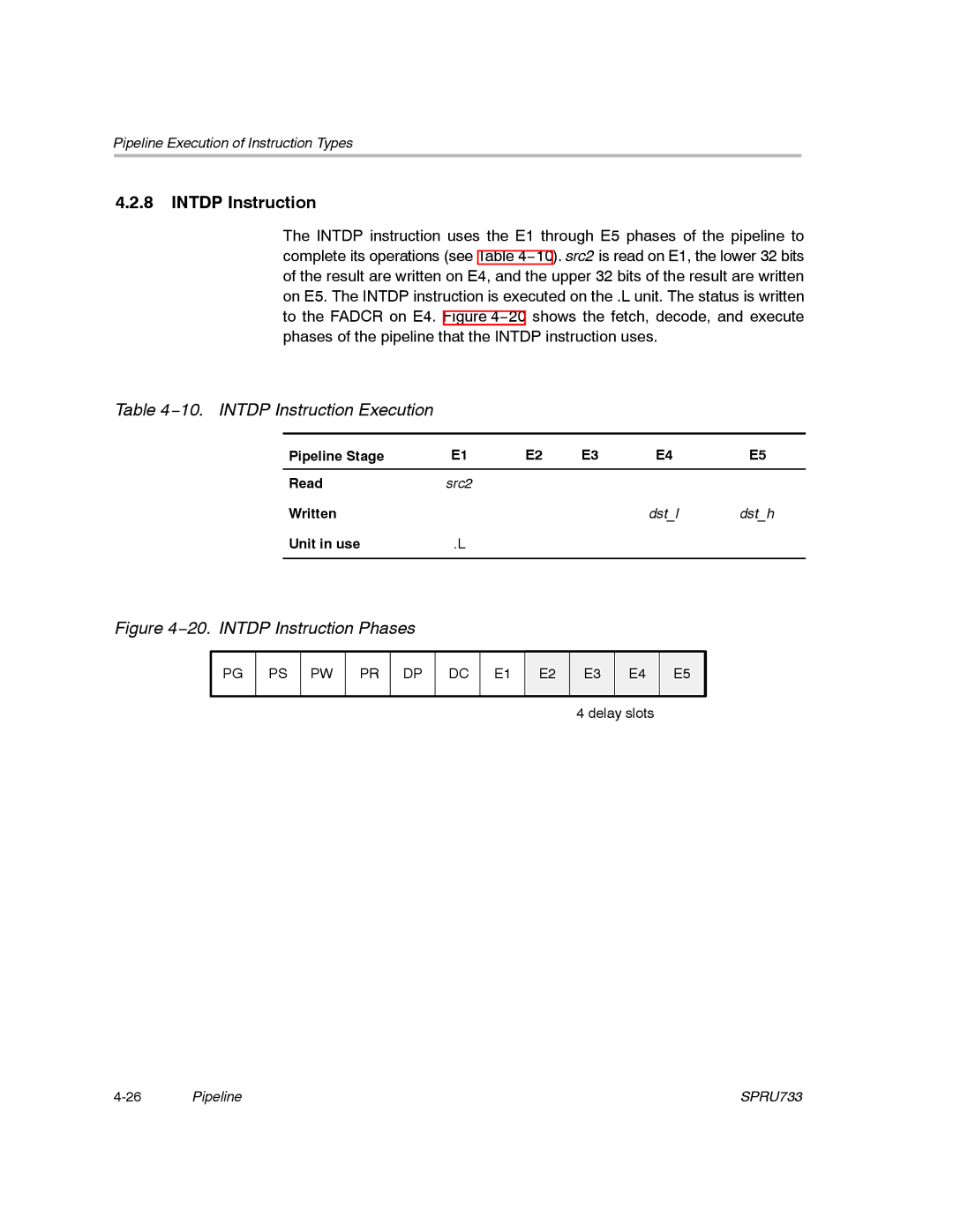 Texas Instruments TMS320C67X/C67X+ DSP manual 10. Intdp Instruction Execution 