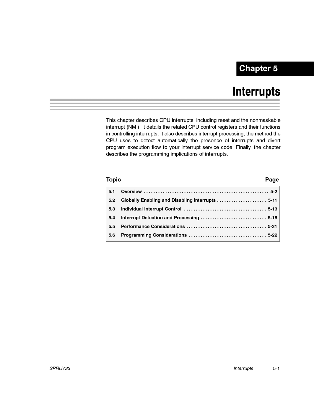 Texas Instruments TMS320C67X/C67X+ DSP manual Interrupts 