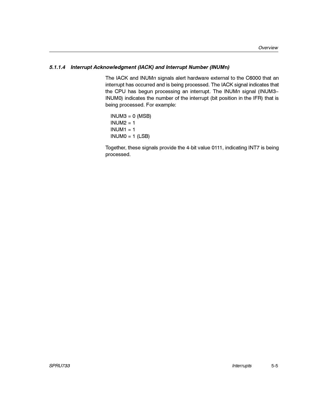 Texas Instruments TMS320C67X/C67X+ DSP manual Interrupt Acknowledgment Iack and Interrupt Number INUMn 