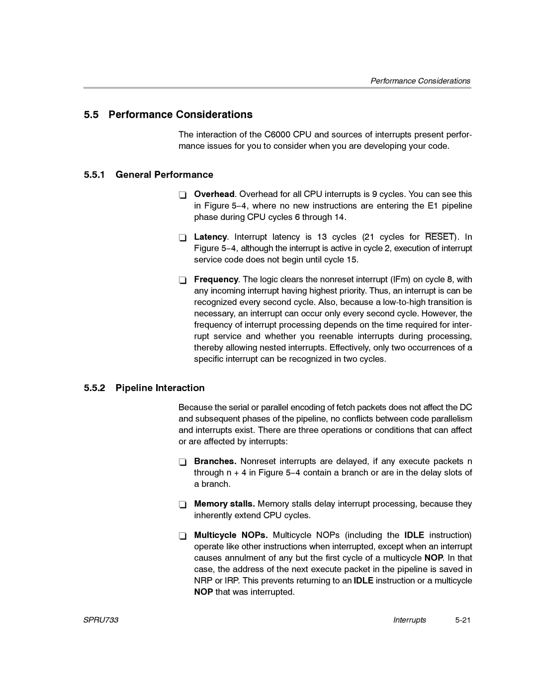 Texas Instruments TMS320C67X/C67X+ DSP manual General Performance, Pipeline Interaction 