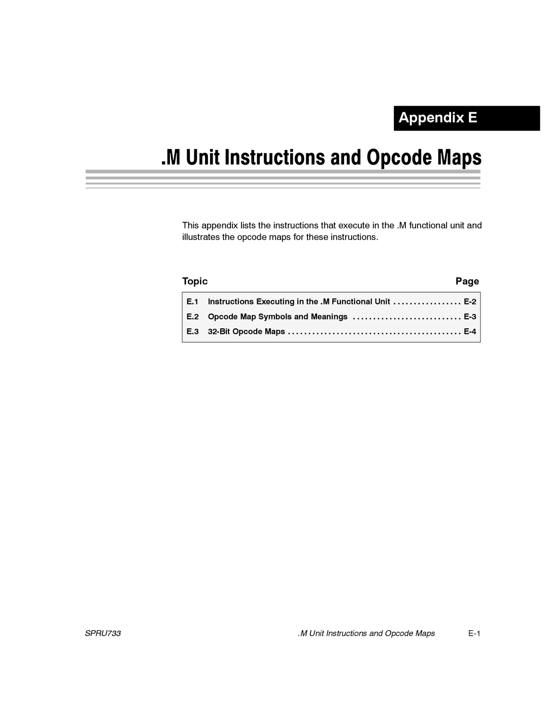 Texas Instruments TMS320C67X/C67X+ DSP manual Appendix E 