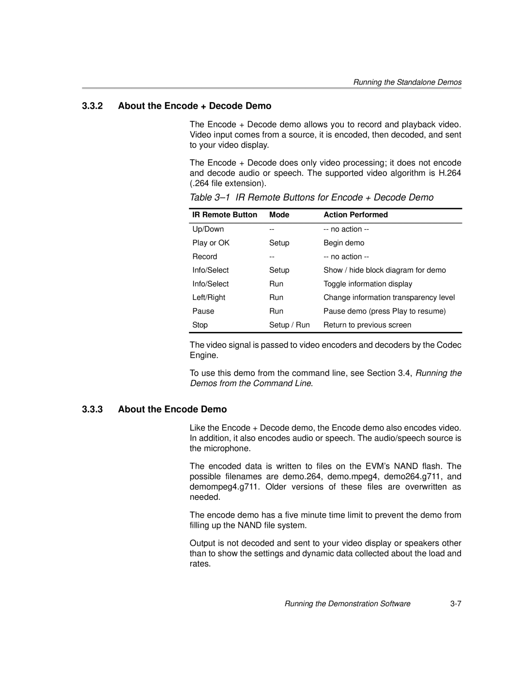 Texas Instruments TMS320DM357 DVEVM v2.05 manual About the Encode + Decode Demo, About the Encode Demo 