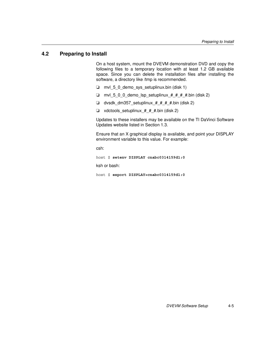 Texas Instruments TMS320DM357 DVEVM v2.05 manual Preparing to Install 