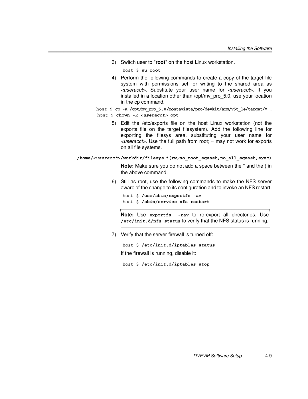 Texas Instruments TMS320DM357 DVEVM v2.05 manual Switch user to root on the host Linux workstation 