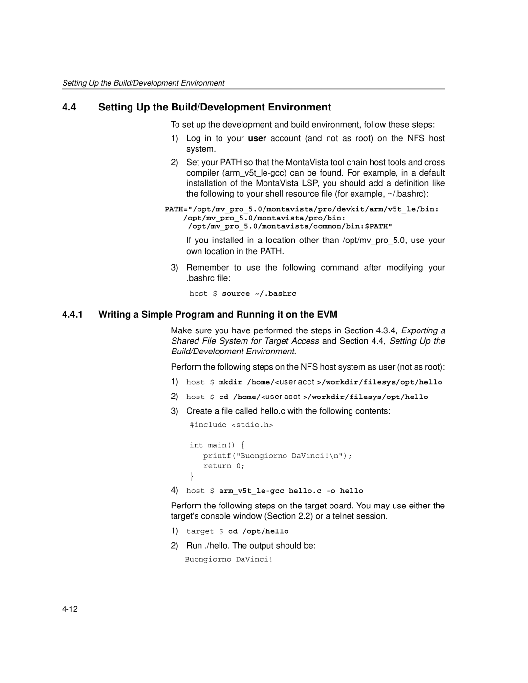 Texas Instruments TMS320DM357 DVEVM v2.05 manual Setting Up the Build/Development Environment 