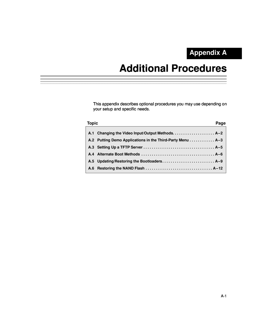 Texas Instruments TMS320DM357 DVEVM v2.05 manual Additional Procedures, Appendix A 
