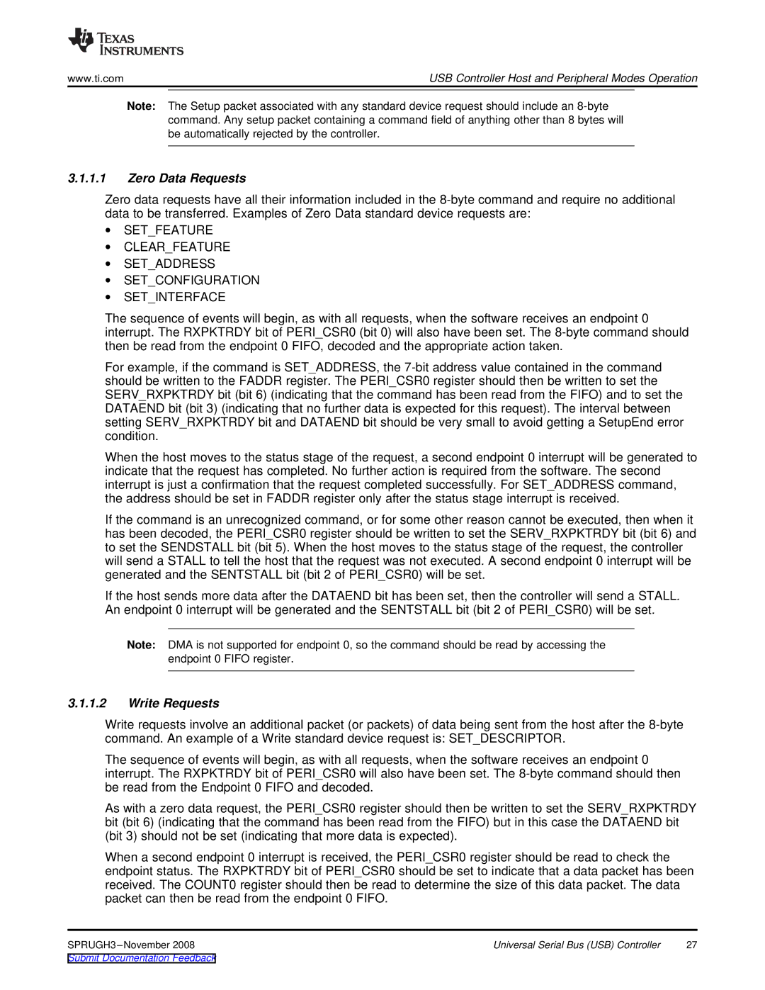 Texas Instruments TMS320DM357 manual Zero Data Requests, Write Requests 