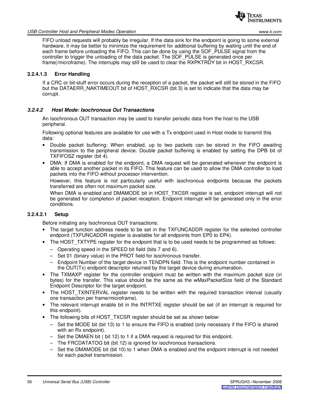 Texas Instruments TMS320DM357 manual Host Mode Isochronous Out Transactions 