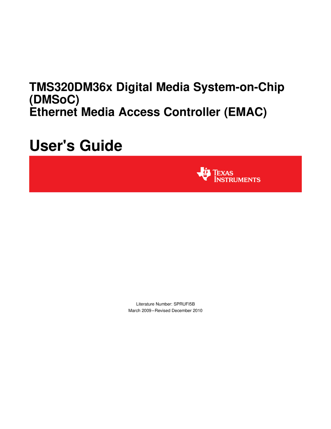 Texas Instruments TMS320DM36X manual Users Guide 