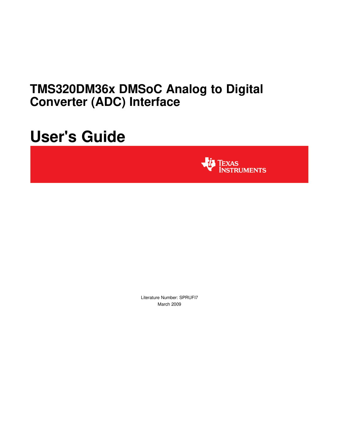 Texas Instruments TMS320DM36X manual Users Guide 