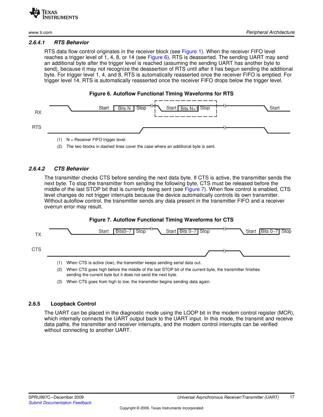 Texas Instruments TMS320DM643X DMP manual Autoflow Functional Timing Waveforms for RTS, Loopback Control 