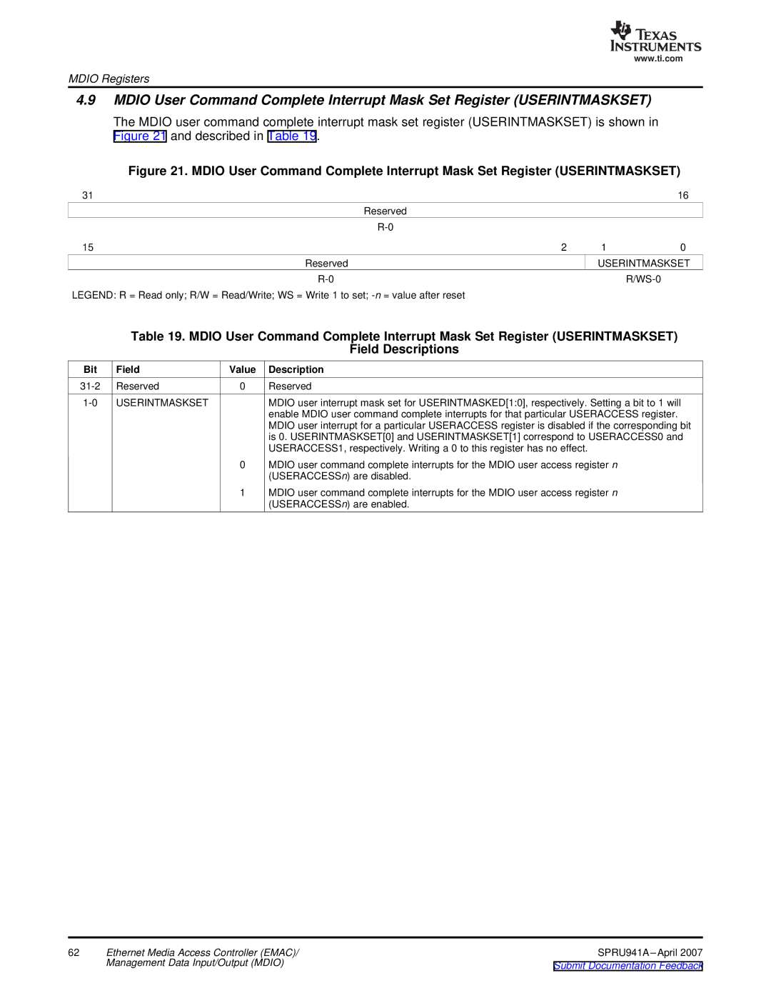 Texas Instruments TMS320DM643X DMP manual WS-0 