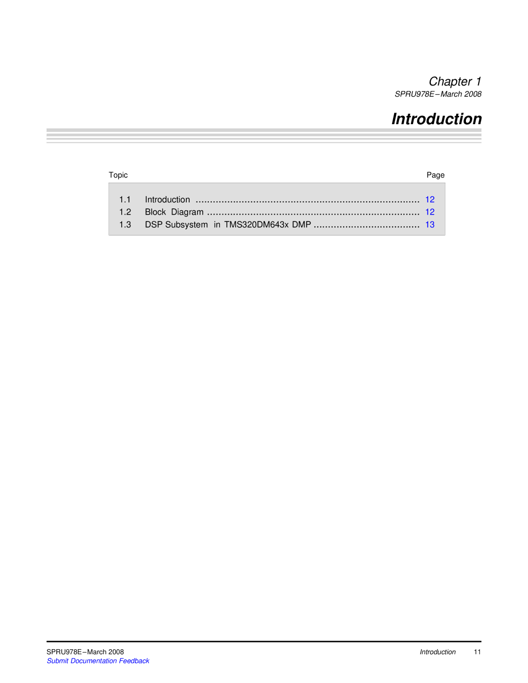 Texas Instruments TMS320DM643x manual Introduction 