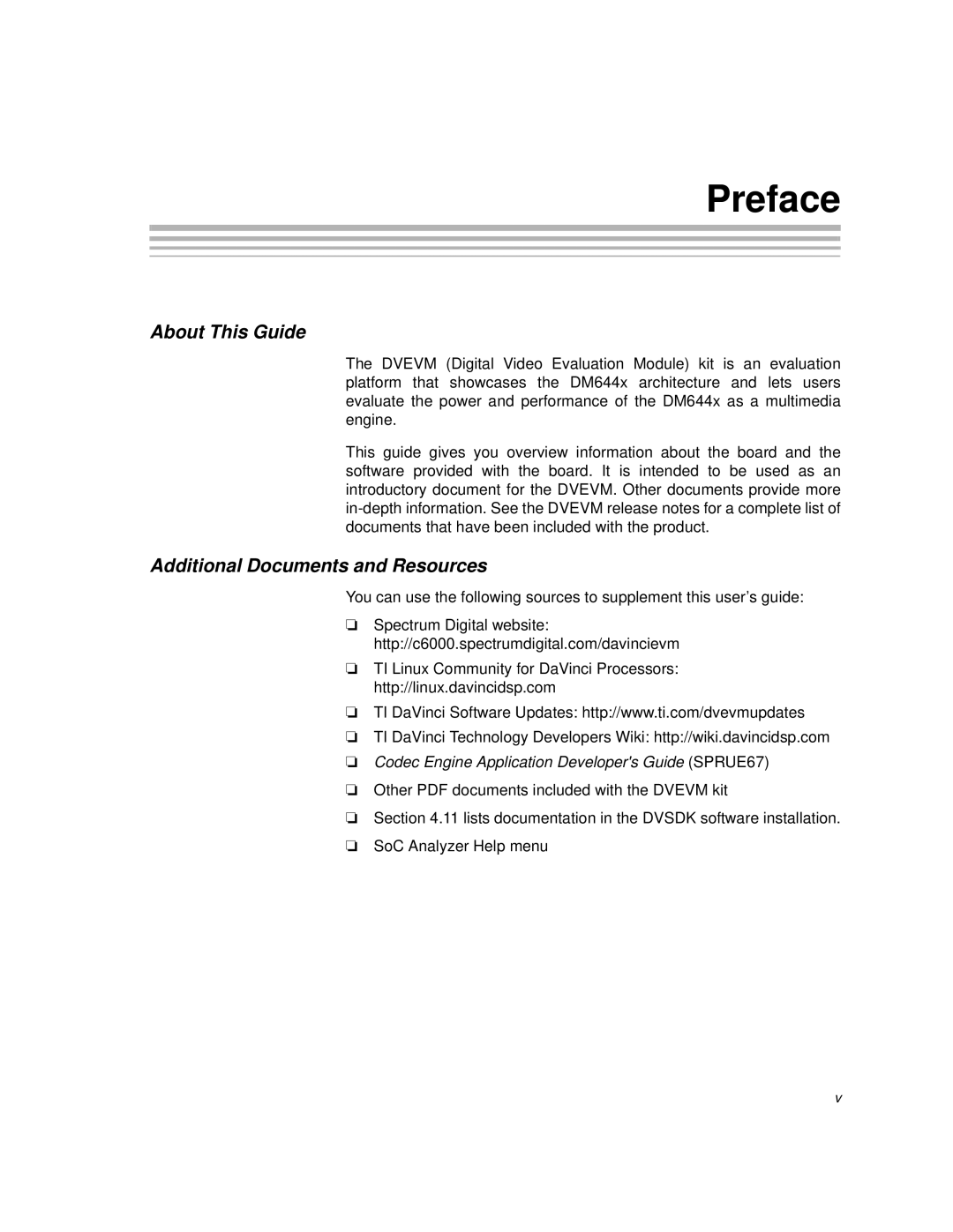 Texas Instruments TMS320DM6446 DVEVM v2.0 manual Preface, About This Guide 