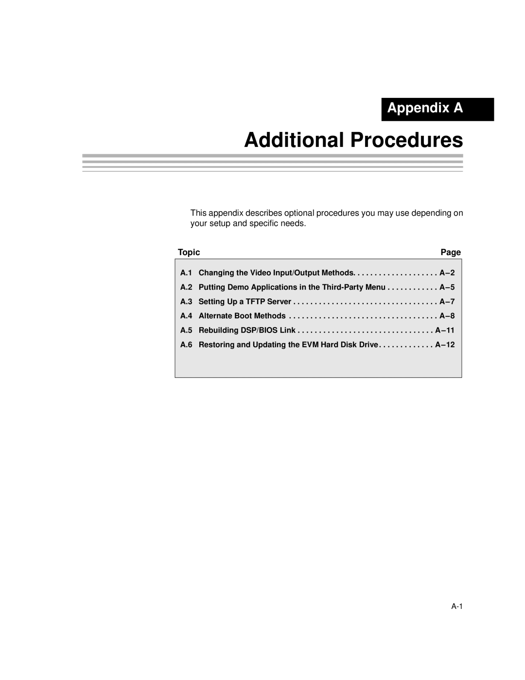 Texas Instruments TMS320DM6446 DVEVM v2.0 manual Additional Procedures 