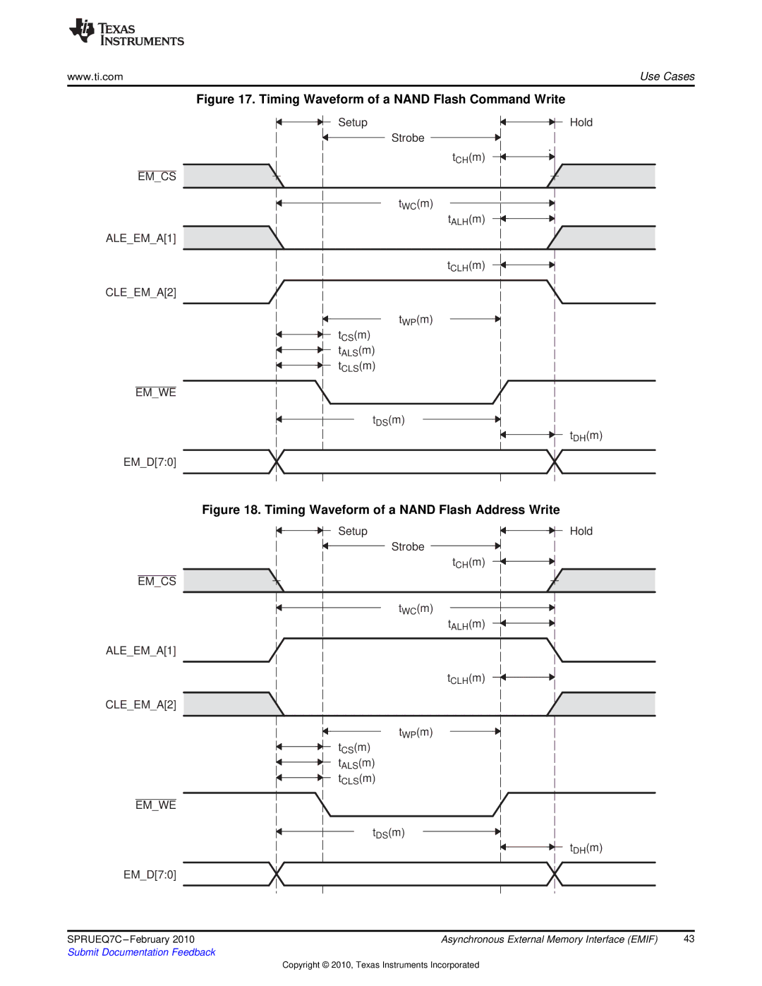 Texas Instruments TMS320DM646X DMSOC manual Timing Waveform of a Nand Flash Command Write 