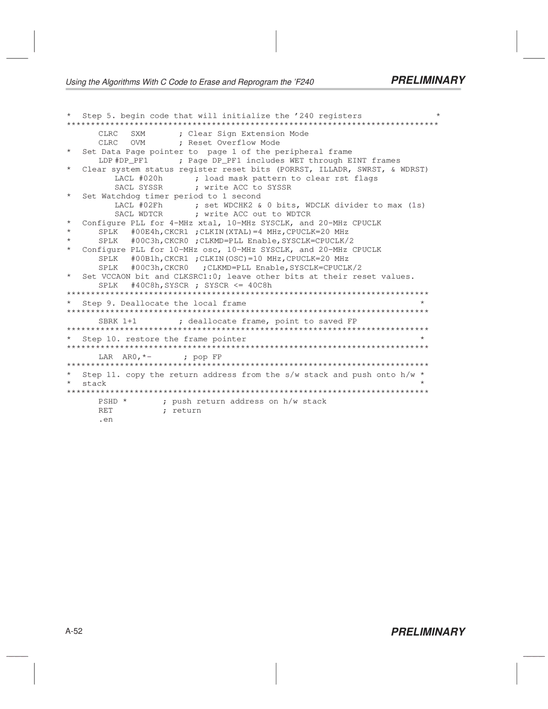 Texas Instruments TMS320F20x/F24x DSP manual Clrc SXM, Sacl Wdtcr 