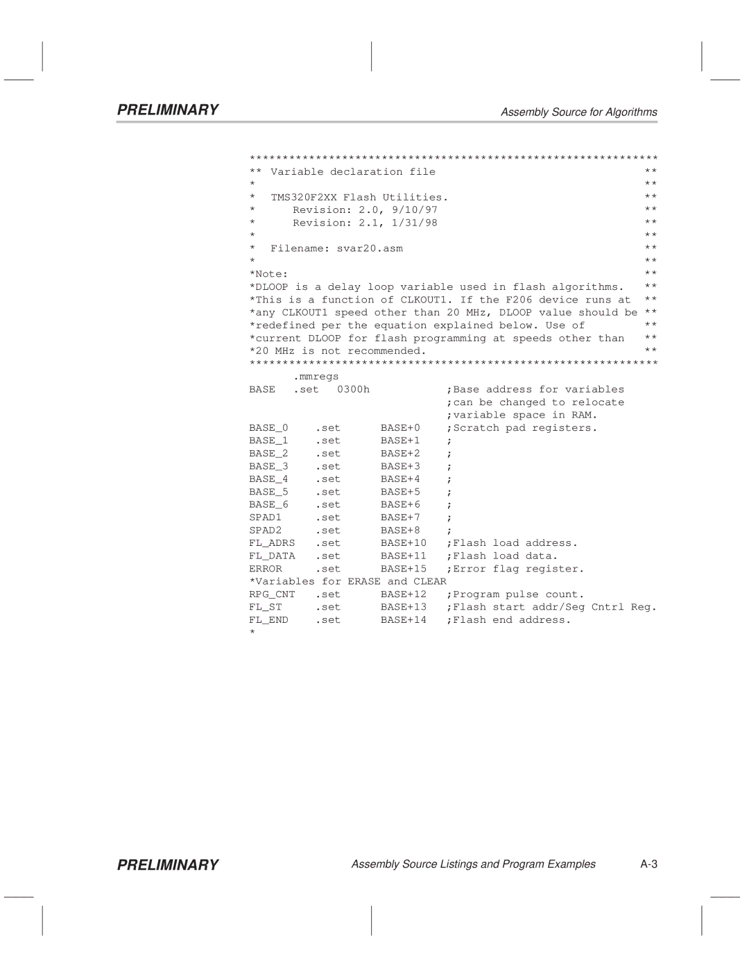 Texas Instruments TMS320F20x/F24x DSP BASE0, BASE+0, BASE1, BASE+1 BASE2, BASE+2 BASE3, BASE+3 BASE4, BASE+4 BASE5, Fldata 