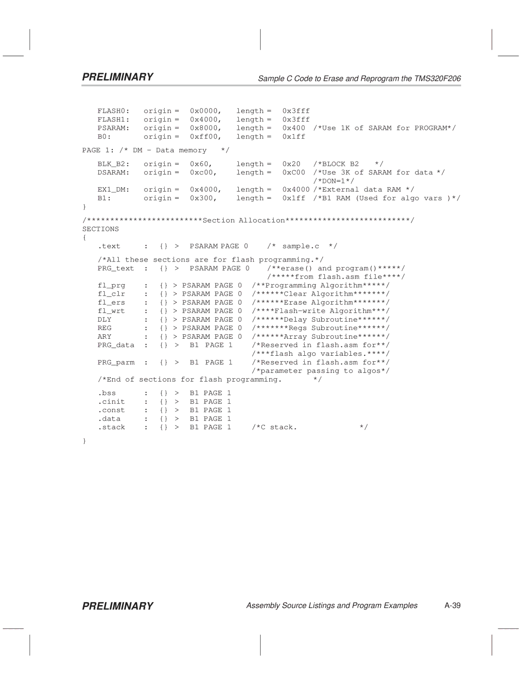 Texas Instruments TMS320F20x/F24x DSP manual FLASH0, FLASH1, BLKB2, Block B2 Dsaram, EX1DM, Dly, Reg, Ary 