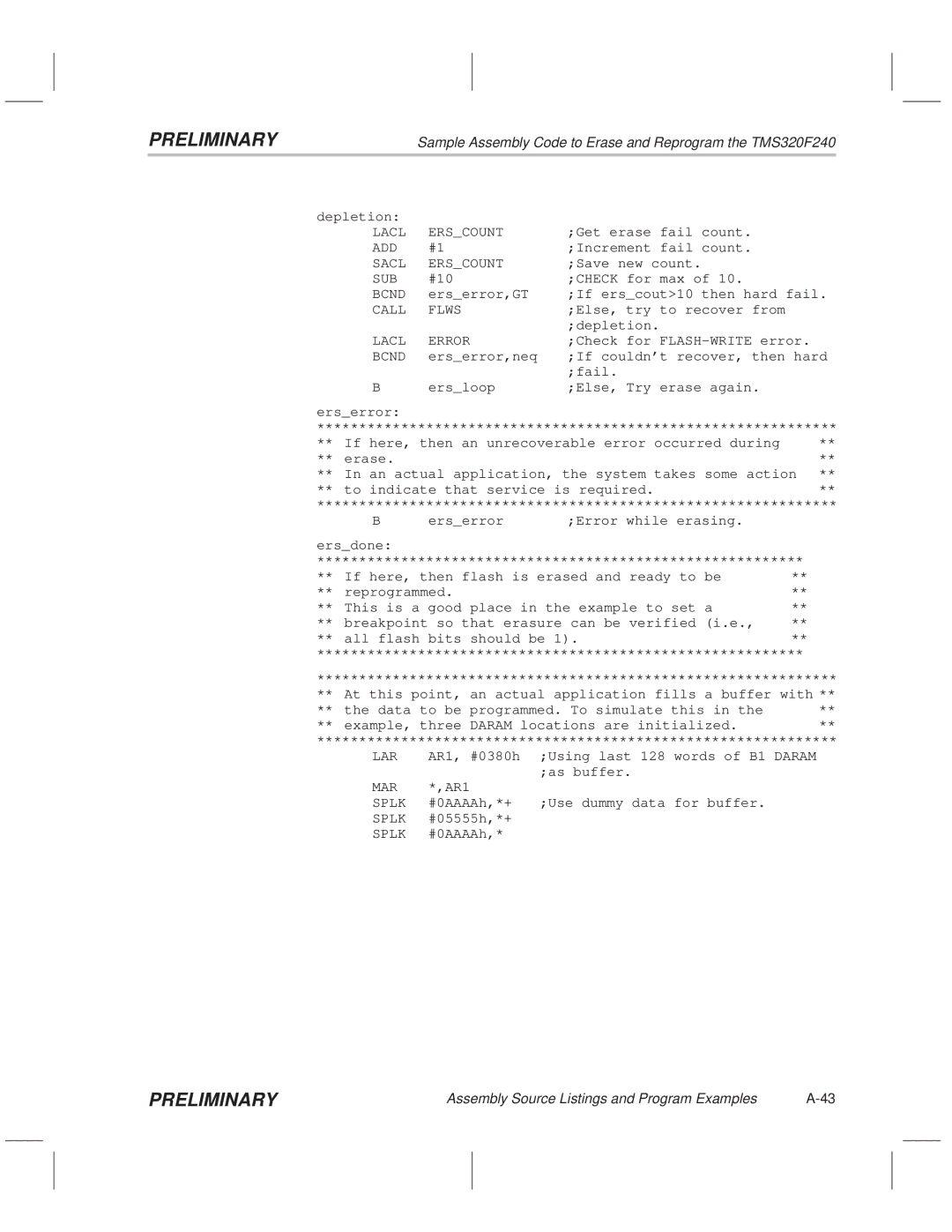 Texas Instruments TMS320F20x/F24x DSP manual Lacl Erscount, Daram 