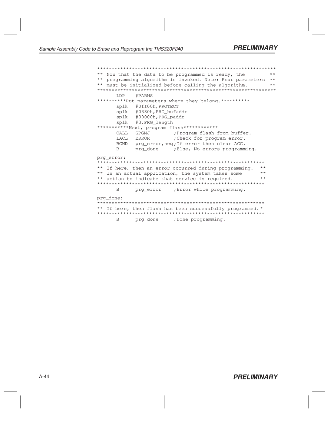 Texas Instruments TMS320F20x/F24x DSP manual Ldp #Parms, Call Gpgmj 