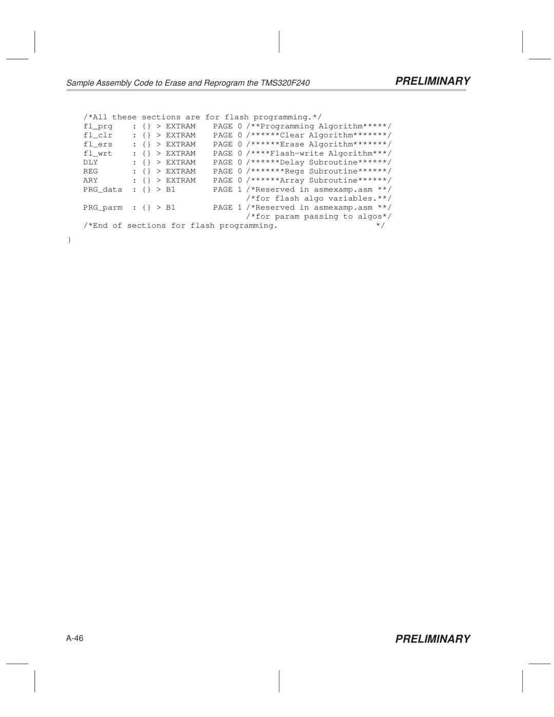 Texas Instruments TMS320F20x/F24x DSP manual Extram 0 /******Delay Subroutine 