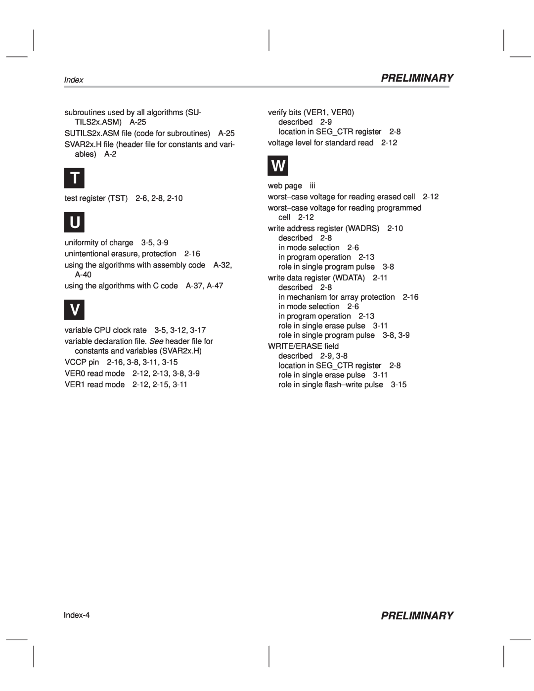 Texas Instruments TMS320F20x/F24x DSP manual Preliminary, Index 
