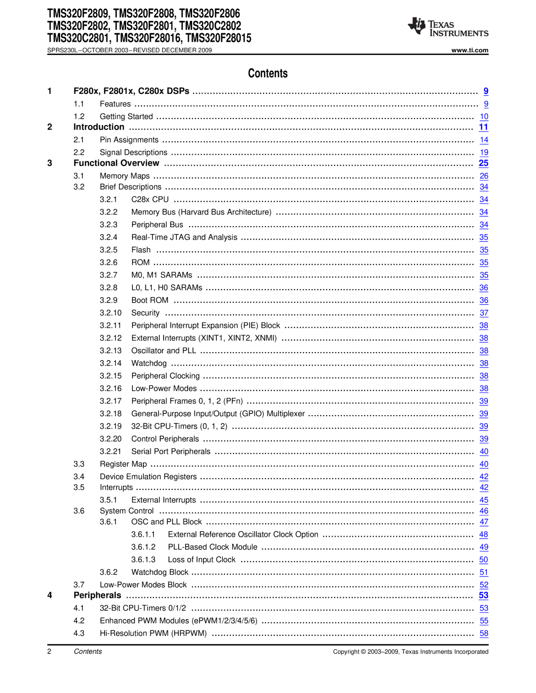 Texas Instruments TMS320C2802, TMS320F2809, TMS320F2808, TMS320C2801, TMS320F28016, TMS320F2806, TMS320F28015 Rom 