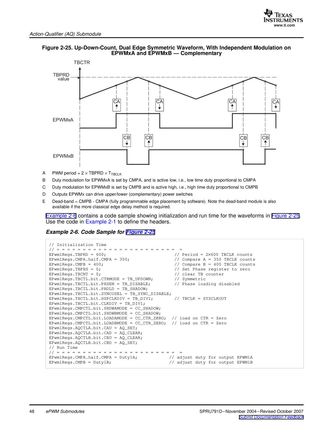 Texas Instruments TMS320x28xx, 28xxx manual Example 2-6. Code Sample for Figure, Tbctr 