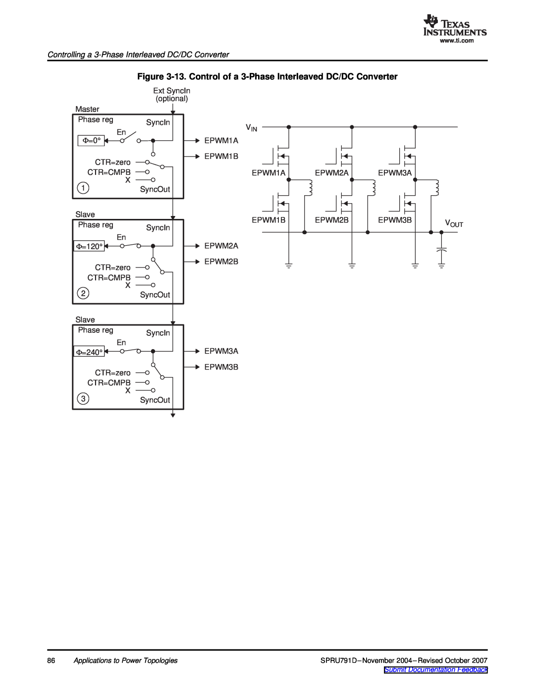 Texas Instruments TMS320x28xx, 28xxx manual 13. Control of a 3-Phase Interleaved DC/DC Converter, =240 