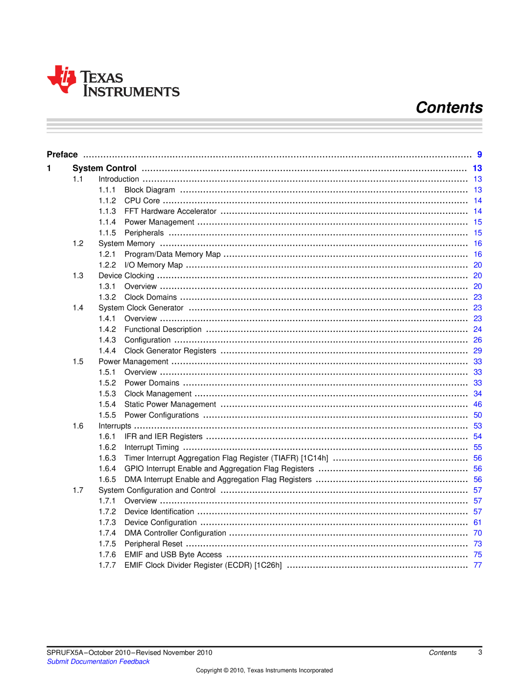 Texas Instruments TMS3320C5515 manual Contents 