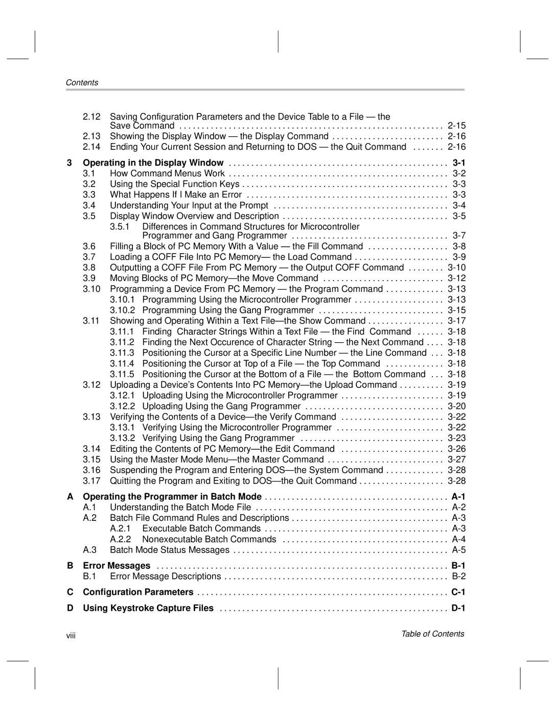 Texas Instruments TMS370 manual Differences in Command Structures for Microcontroller 