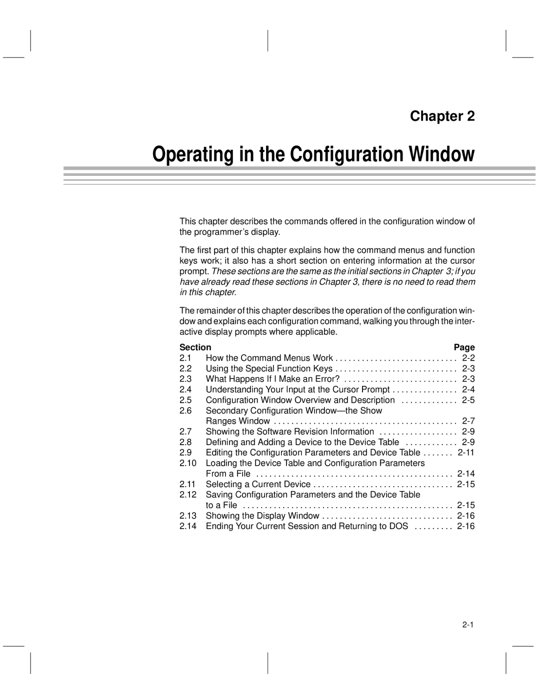 Texas Instruments TMS370 manual Operating in the Configuration Window 