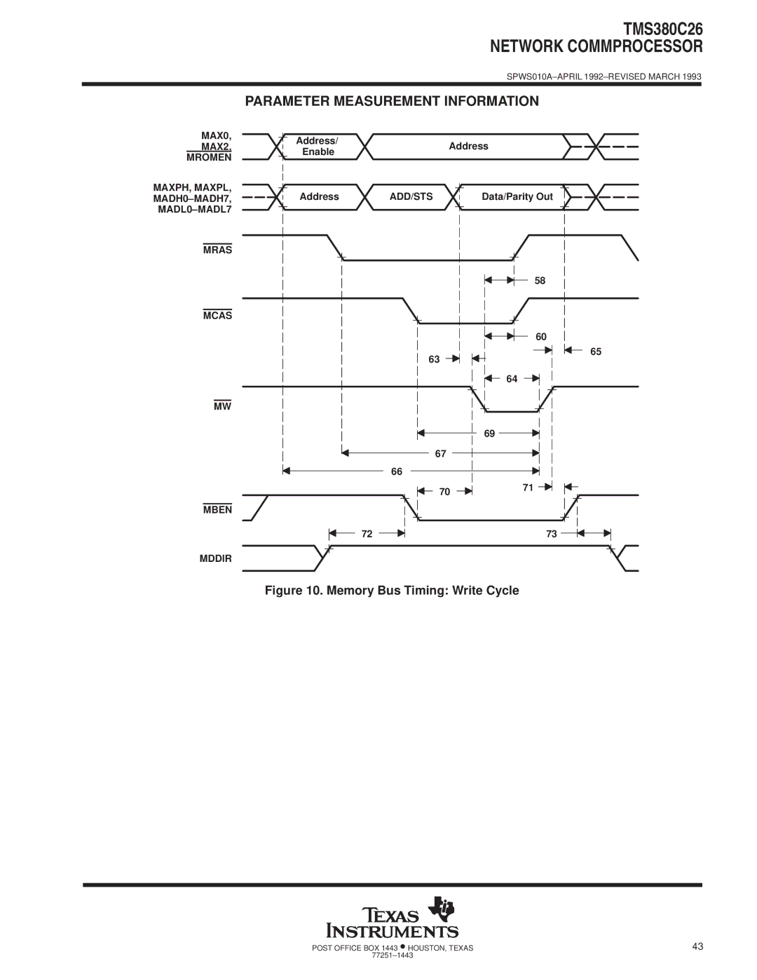 Texas Instruments TMS380C26 specifications MAX0, Address, MAX2 Mromen, Enable Address, Mras Mcas Mben, Add/Sts 