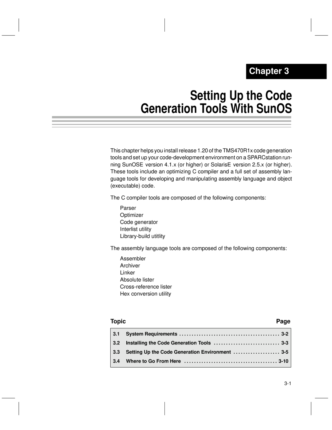 Texas Instruments TMS470R1x manual Setting Up the Code Generation Tools With SunOS 