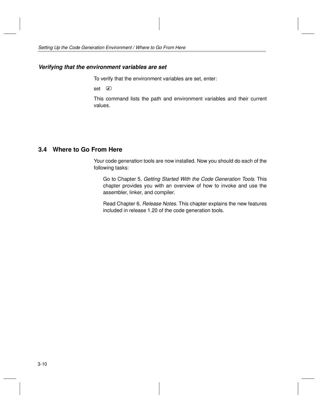 Texas Instruments TMS470R1x manual To verify that the environment variables are set, enter 