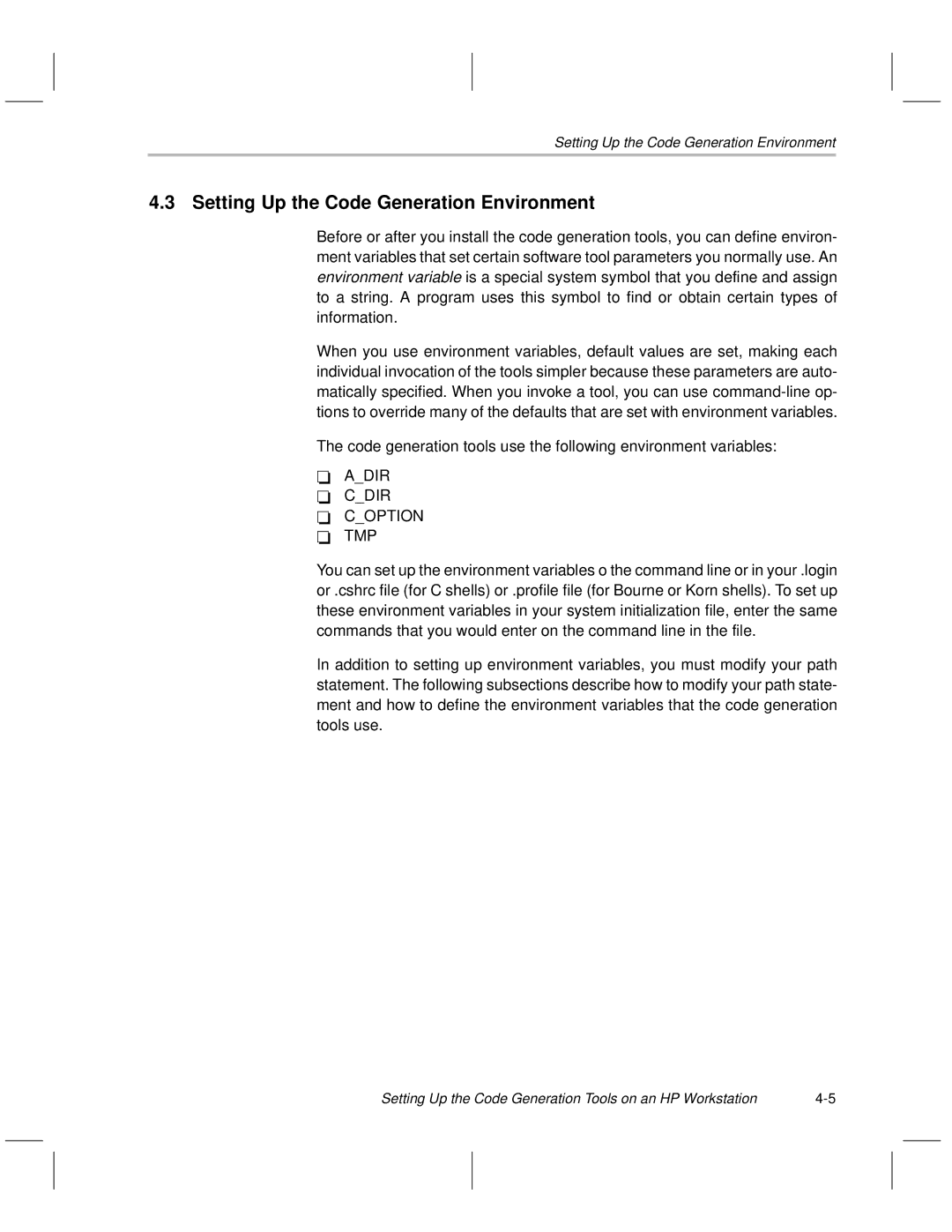 Texas Instruments TMS470R1x manual Setting Up the Code Generation Environment 