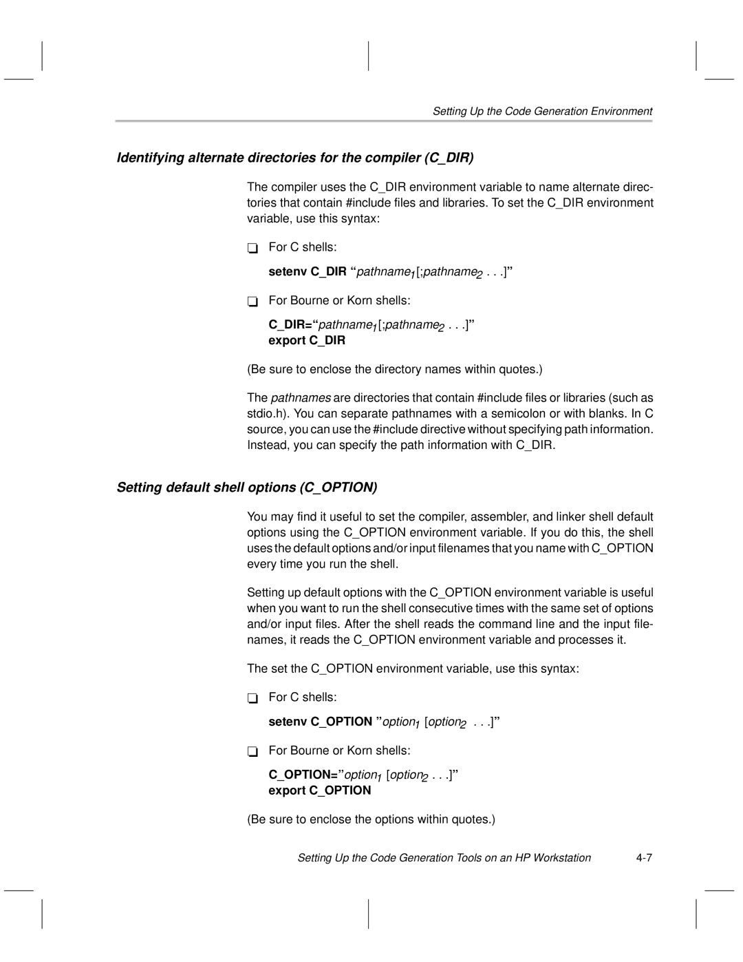 Texas Instruments TMS470R1x manual Identifying alternate directories for the compiler Cdir 