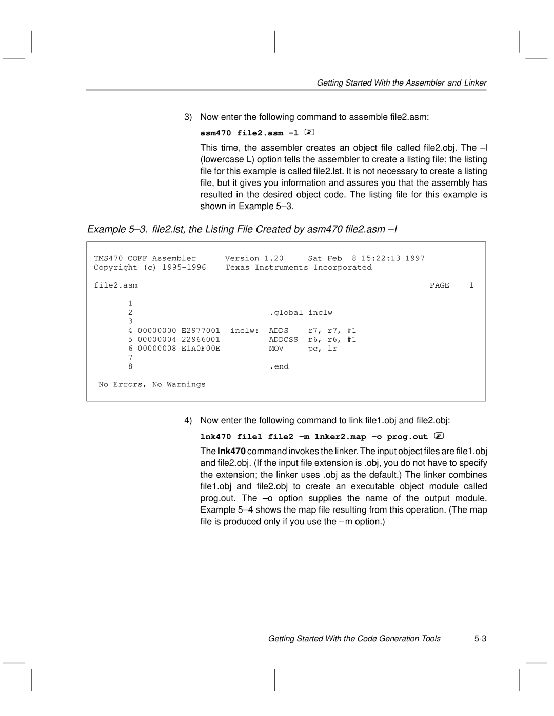 Texas Instruments TMS470R1x manual Getting Started With the Code Generation Tools 