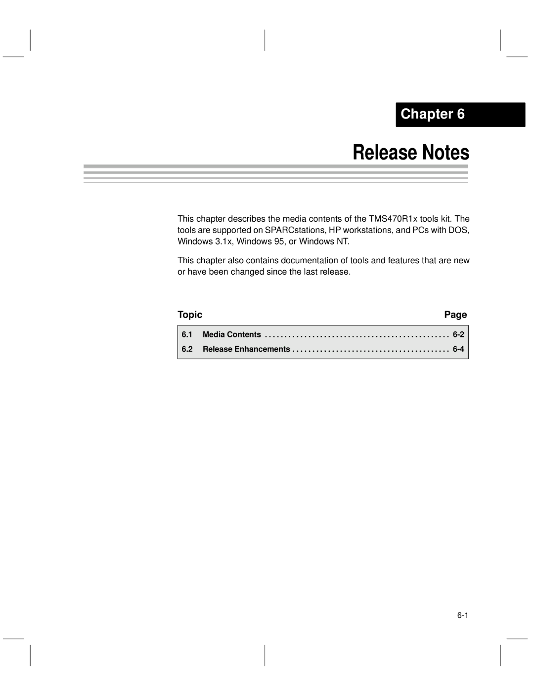 Texas Instruments TMS470R1x manual Release Notes 