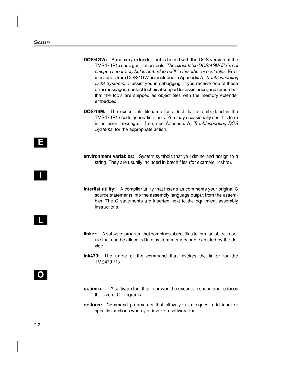 Texas Instruments TMS470R1x manual Glossary 