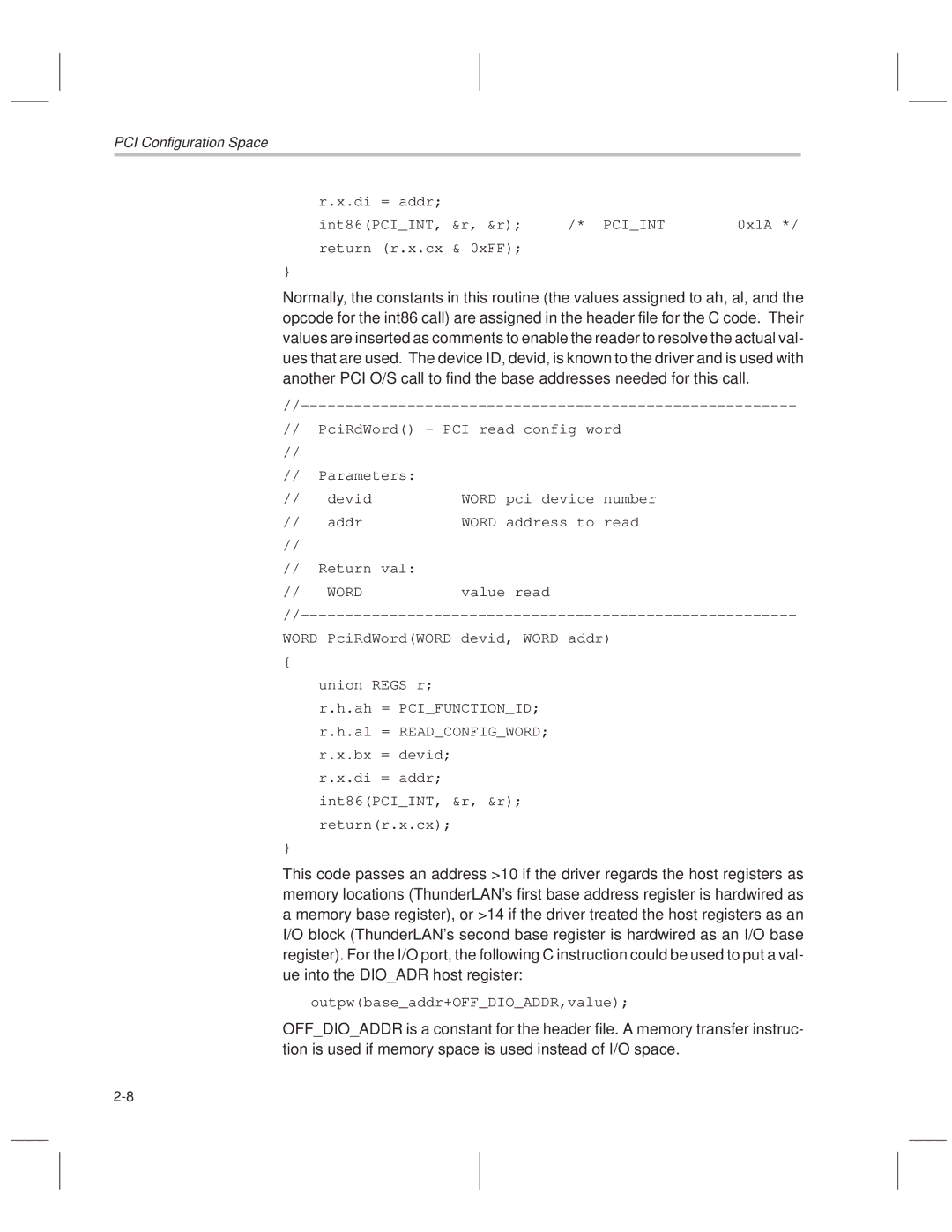 Texas Instruments TNETE110A, TNETE211, TNETE100A manual Pciint 