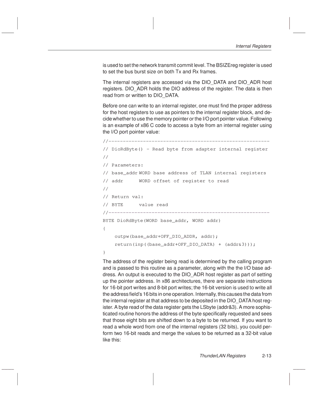 Texas Instruments TNETE211, TNETE110A, TNETE100A manual Byte 